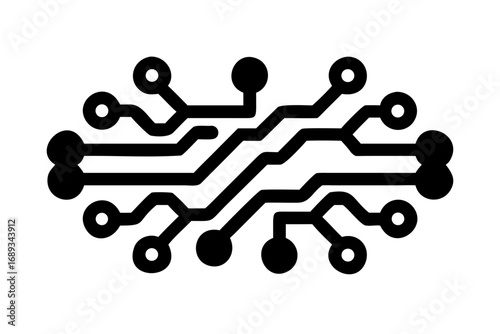 Black and white illustration of a computer chip