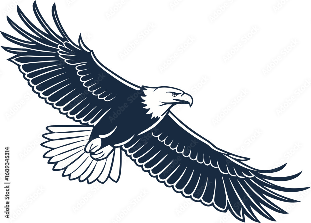 Obraz premium dove of peace and eagle flying silhouette vector illustration with wings and tribal design