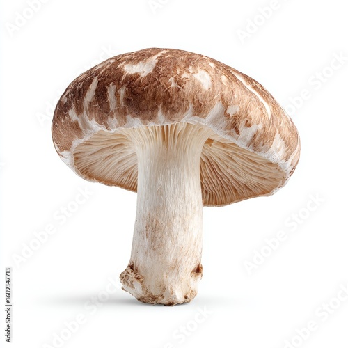 A close-up shot of a mushroom showcasing its unique details and textures