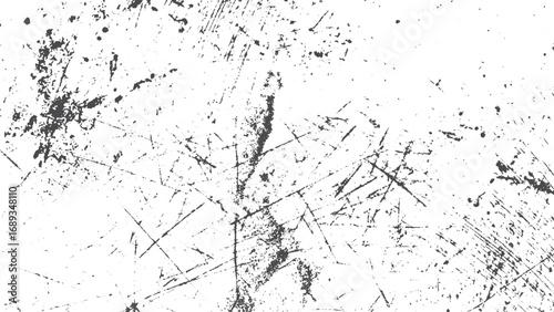 Distressed abstract vector background with fine grain grunge overlay. Black and white grunge scratched texture with debris and dust particles. 