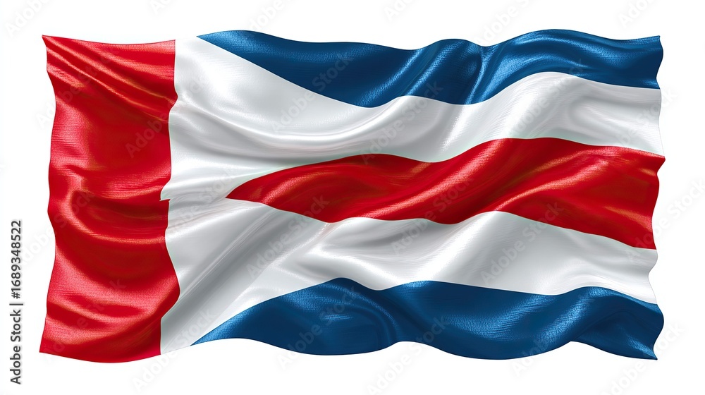 Naklejka premium a wavy flag with a red and white stripe pattern, representing a country such as belgium, which has a national flag with these colors