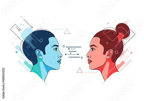 Understanding different perspectives communication and connection between two people with divergent views