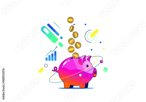 Piggy bank filled with golden coins representing financial growth and investment opportunities
