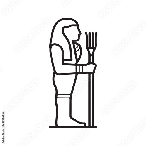 Ancient egyptian goddess isolated black and white vector