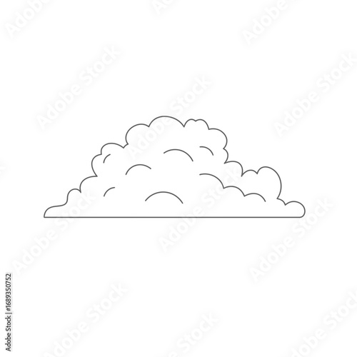 Line Drawing of a Bush with Rounded Shapes