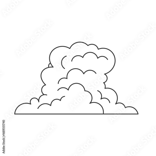 Line Drawing of a Puffy Cumulus Cloud