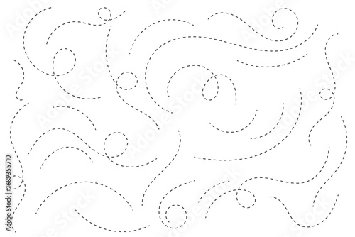 Zigzag arrow stripes design with dotted lines on grid lines isolated on white background. Location markers, perfect for maps, navigation apps, GPS, journey planning, tourism guides, delivery tracking.