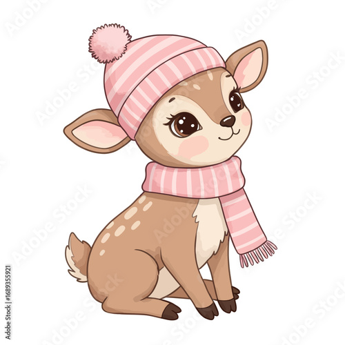 A cute baby deer, vector illustration design