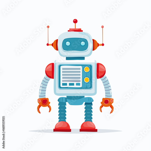 Robot mignon, arrière plan blanc uni