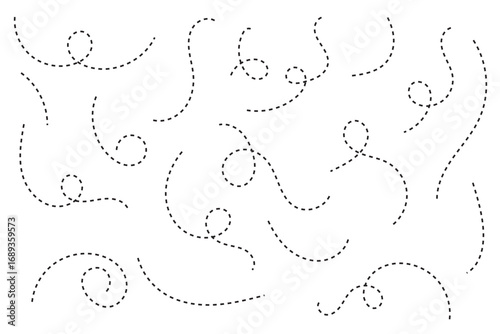 Zigzag arrow stripes design with dotted lines on grid lines isolated on white background. Location markers, perfect for maps, navigation apps, GPS, journey planning, tourism guides, delivery tracking.