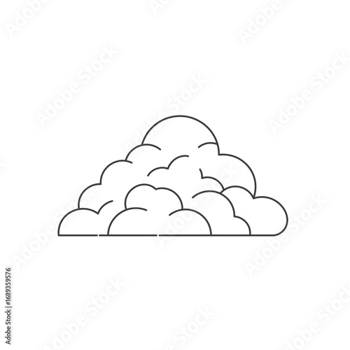 Simple Line Drawing of a Cumulus Cloud