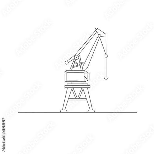 Simple Line Drawing of a Port Crane