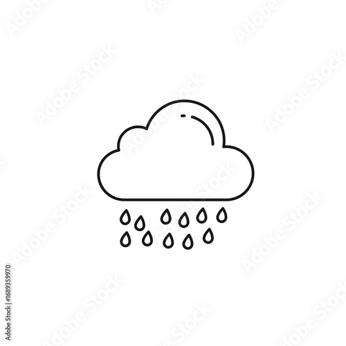 Simple Line Drawing of a Rain Cloud