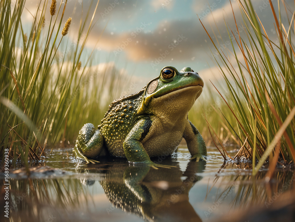 Obraz premium frog in the pond