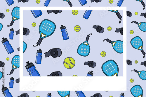 Seamless Padel Tennis Pattern Vector Illustration