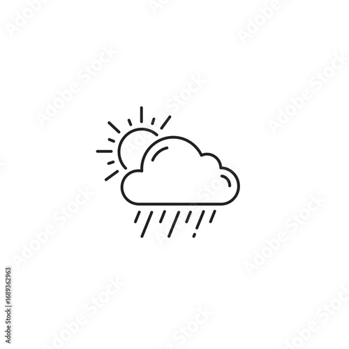 Sun and Rain Cloud Weather Icon