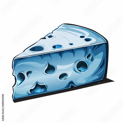 Blue Cheese Wedge Illustration
