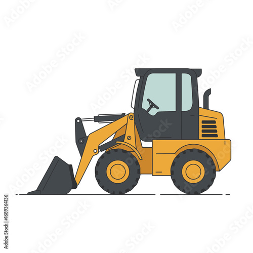 Yellow and Gray Wheel Loader Illustration