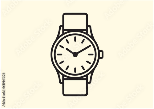 Classic wrist watch Line art Vector design