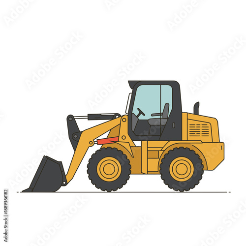 Yellow Wheel Loader Construction Equipment Illustration