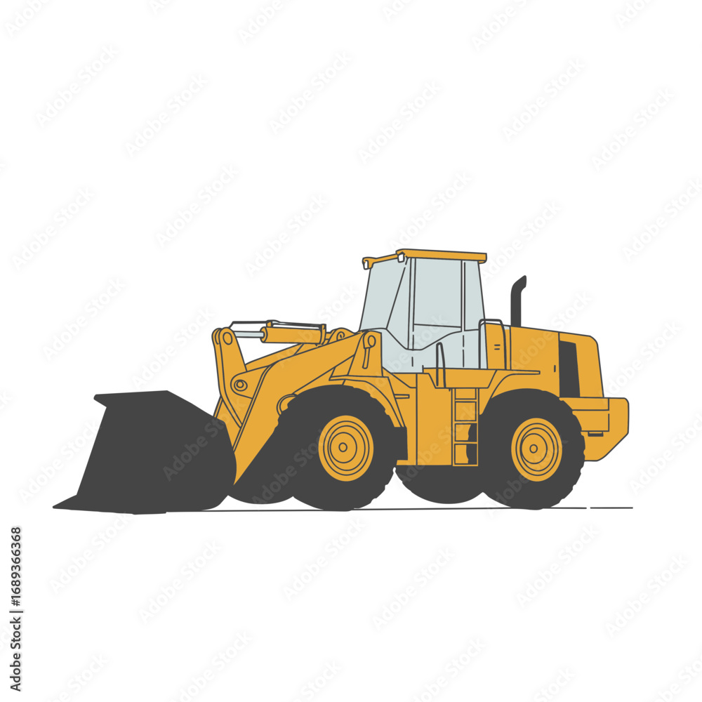 Fototapeta premium Yellow Wheel Loader Illustration