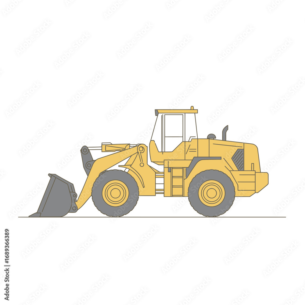 Fototapeta premium Yellow Wheel Loader Illustration