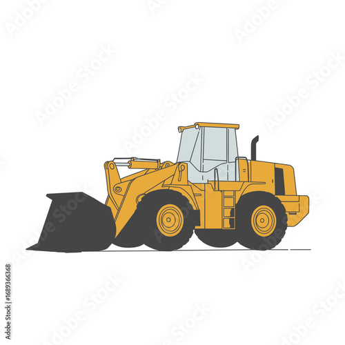 Yellow Wheel Loader Illustration