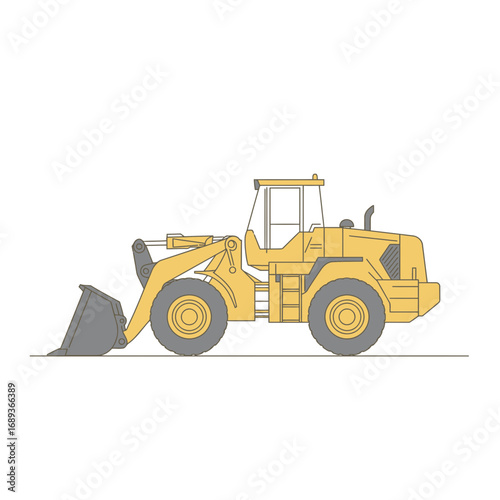 Yellow Wheel Loader Illustration