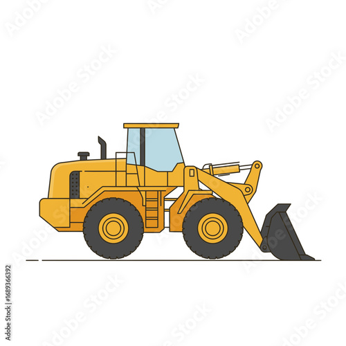 Yellow Wheel Loader Illustration
