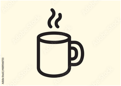 Mug of coffee Line art Vector design