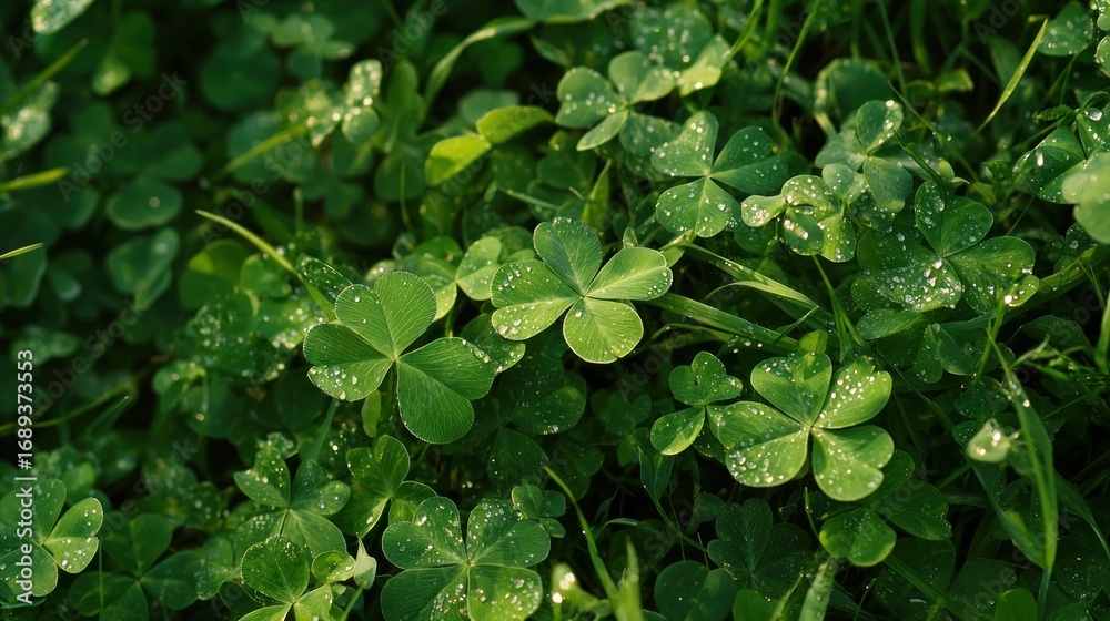 Fototapeta premium Fresh clover leaves detail