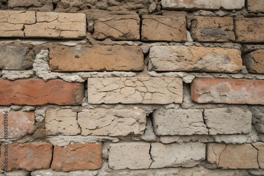 Obraz premium Weathered old brick wall texture background