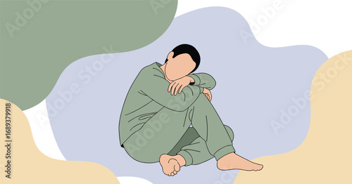 Person curled up in isolation, symbolizing loneliness and mental health struggles