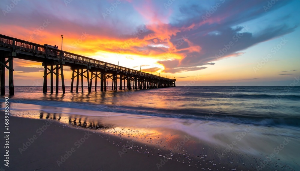Obraz premium Sunrise over a pier