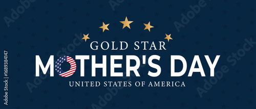 Gold star mother's day design concept , vector illustration background banner poster post design.