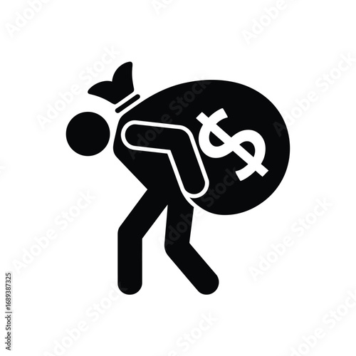 Person carrying a large bag of money