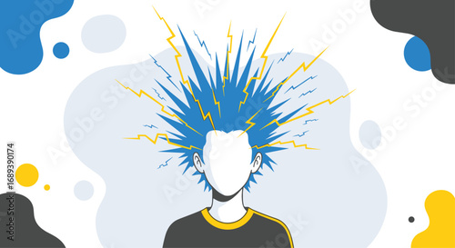 Energetic mind exploding with creative ideas and inspiration