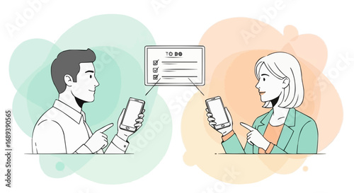 Agile digital task exchange Efficient smartphone collaboration enabling quick information flow and seamless task management between individuals