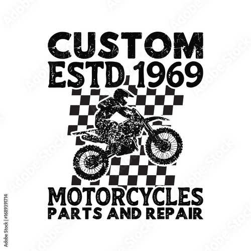 Vintage Custom Motorcycle Parts Repair Estd 1969 Graphic