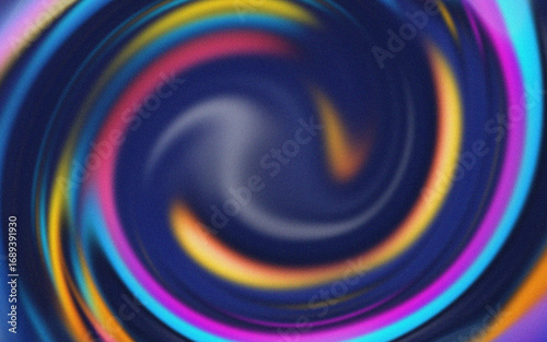 Vibrant Abstract Swirl Background with Neon Colors and Dark Center