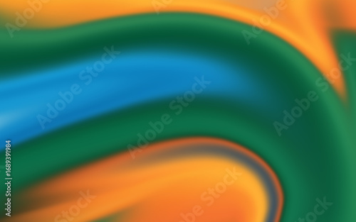 Abstract Fluid Gradient Background with Green, Blue, and Orange Swirls