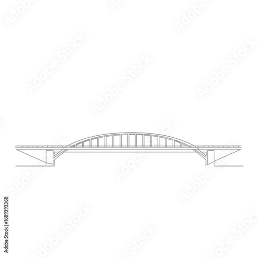 Gray Scale Bridge Architectural Drawing