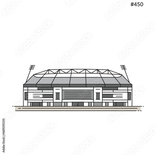 Grey Scale Minimalist Stadium Illustration