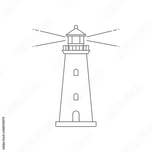 Lighthouse Line Drawing Illustration