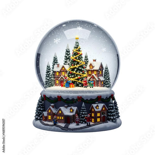 christmas tree with santa transparent background
