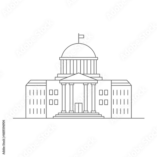 Line Art Illustration of Government Building