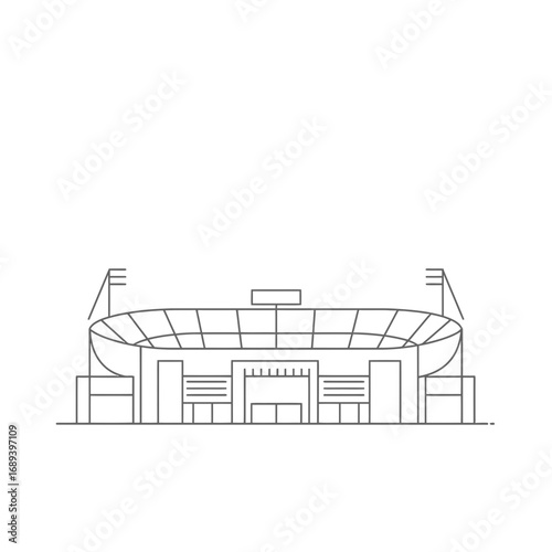 Line Art Stadium Illustration