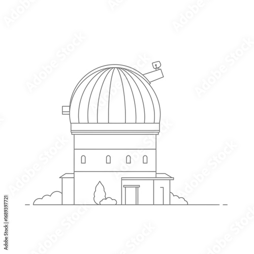 Line Drawing of an Observatory Building