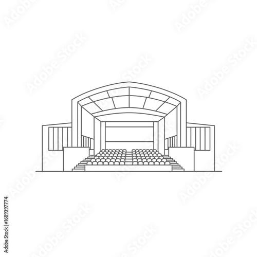 Line Drawing of an Outdoor Amphitheater