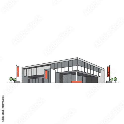 Modern Building Exterior Illustration